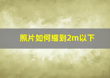 照片如何缩到2m以下