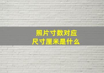 照片寸数对应尺寸厘米是什么