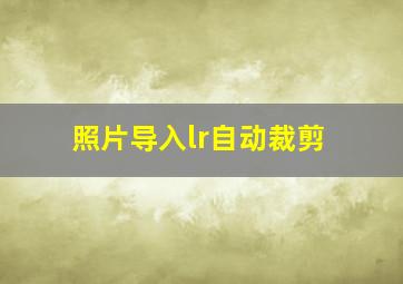 照片导入lr自动裁剪