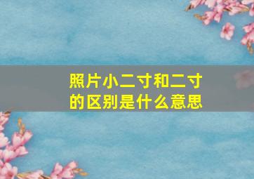 照片小二寸和二寸的区别是什么意思