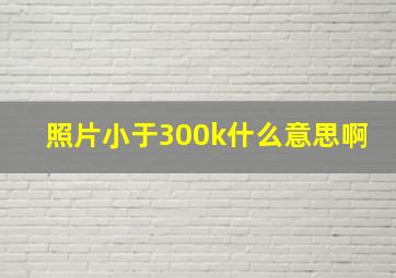 照片小于300k什么意思啊