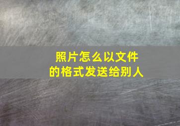 照片怎么以文件的格式发送给别人