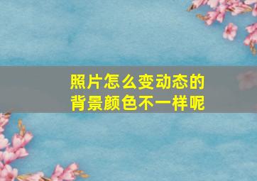 照片怎么变动态的背景颜色不一样呢