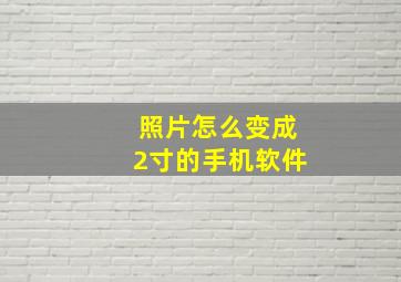 照片怎么变成2寸的手机软件