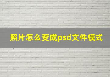 照片怎么变成psd文件模式