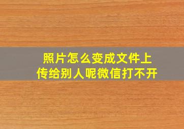 照片怎么变成文件上传给别人呢微信打不开