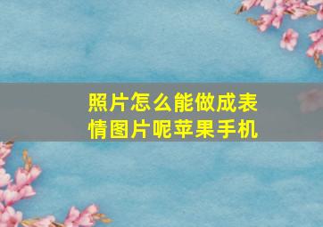 照片怎么能做成表情图片呢苹果手机