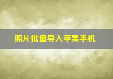 照片批量导入苹果手机