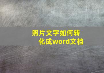 照片文字如何转化成word文档