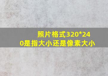 照片格式320*240是指大小还是像素大小