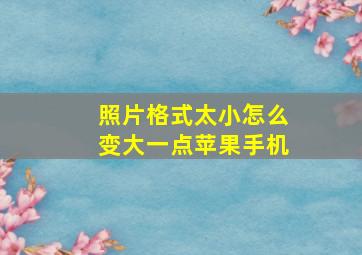 照片格式太小怎么变大一点苹果手机