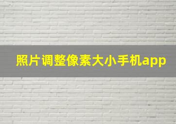 照片调整像素大小手机app