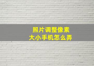 照片调整像素大小手机怎么弄