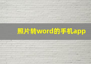 照片转word的手机app