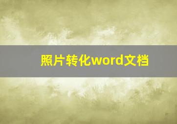 照片转化word文档