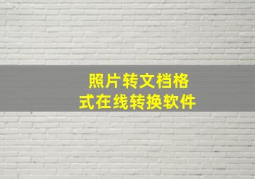 照片转文档格式在线转换软件