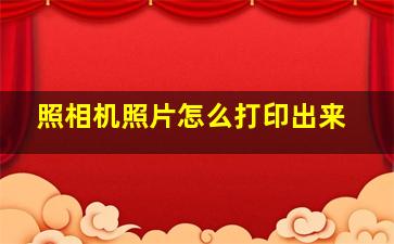 照相机照片怎么打印出来