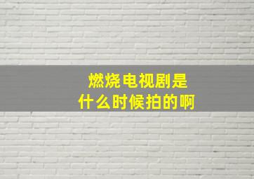 燃烧电视剧是什么时候拍的啊