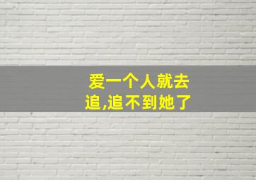 爱一个人就去追,追不到她了