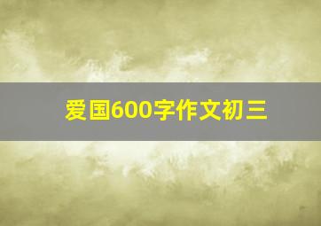 爱国600字作文初三