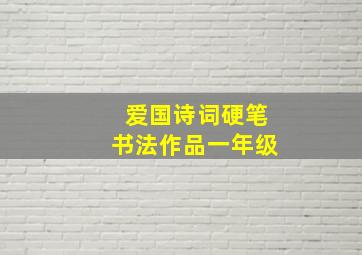 爱国诗词硬笔书法作品一年级