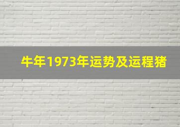 牛年1973年运势及运程猪