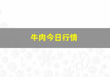 牛肉今日行情