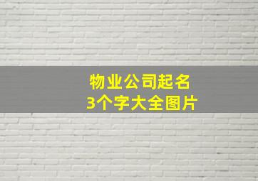 物业公司起名3个字大全图片