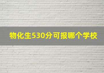 物化生530分可报哪个学校