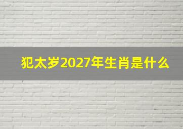 犯太岁2027年生肖是什么