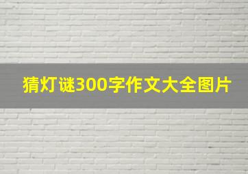 猜灯谜300字作文大全图片