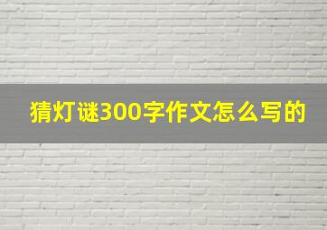 猜灯谜300字作文怎么写的