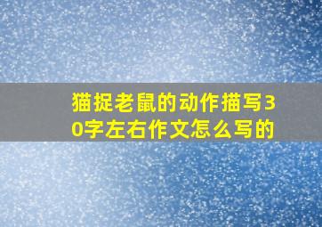 猫捉老鼠的动作描写30字左右作文怎么写的