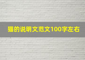 猫的说明文范文100字左右