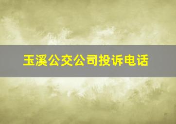 玉溪公交公司投诉电话