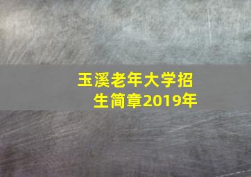 玉溪老年大学招生简章2019年