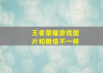 王者荣耀游戏图片和微信不一样