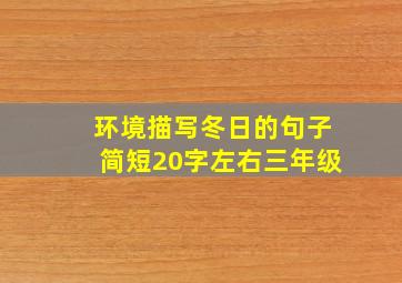 环境描写冬日的句子简短20字左右三年级