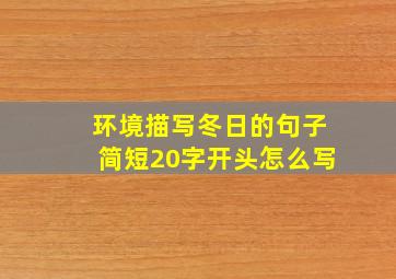 环境描写冬日的句子简短20字开头怎么写