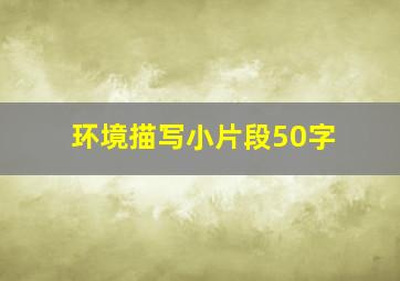 环境描写小片段50字