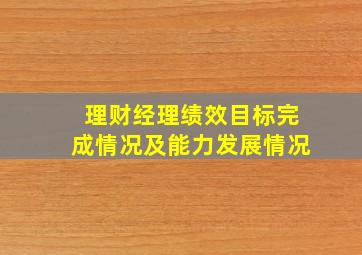 理财经理绩效目标完成情况及能力发展情况