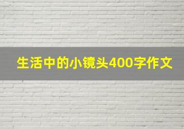 生活中的小镜头400字作文