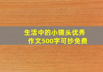 生活中的小镜头优秀作文500字可抄免费