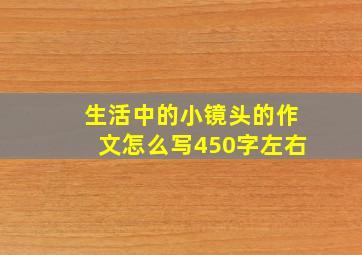 生活中的小镜头的作文怎么写450字左右