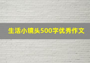 生活小镜头500字优秀作文