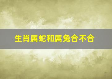 生肖属蛇和属兔合不合