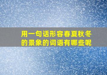 用一句话形容春夏秋冬的景象的词语有哪些呢