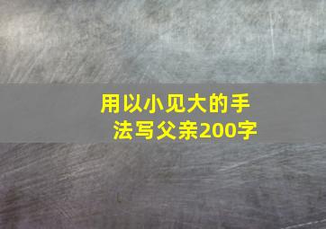 用以小见大的手法写父亲200字