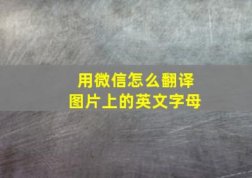 用微信怎么翻译图片上的英文字母