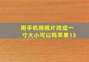 用手机将照片改成一寸大小可以吗苹果13